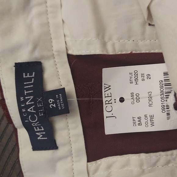 J.CREW Factory 9in Flex Gramercy Chino Burgundy Shorts - Picture 10 of 11